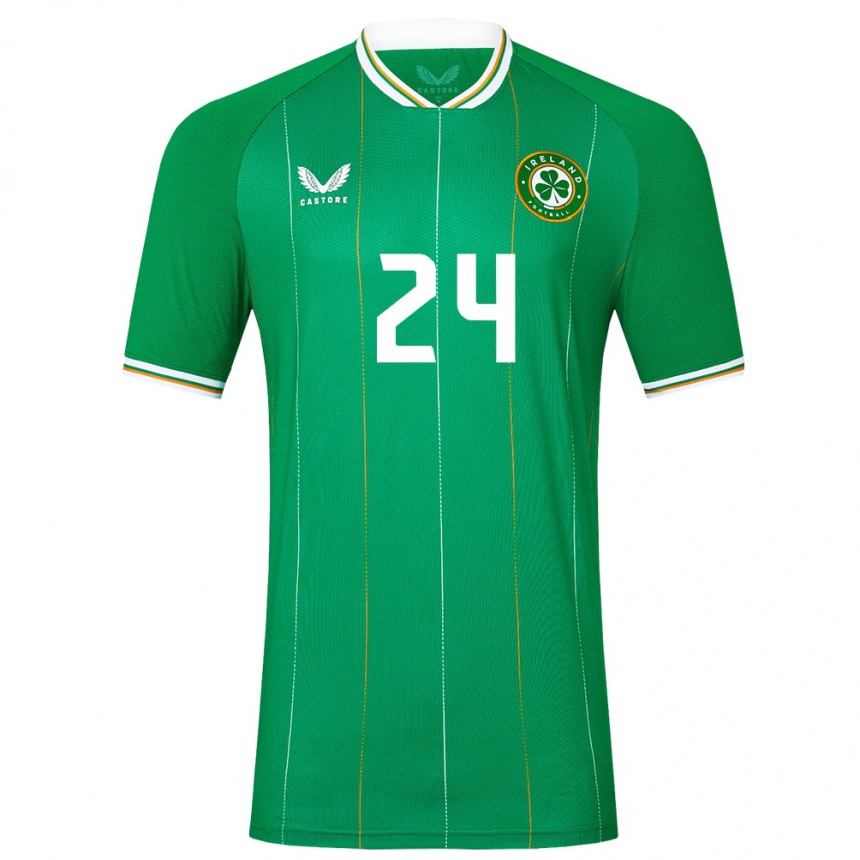 Niño Fútbol Camiseta Irlanda Sean Roughan #24 Verde 1ª Equipación 24-26 Perú