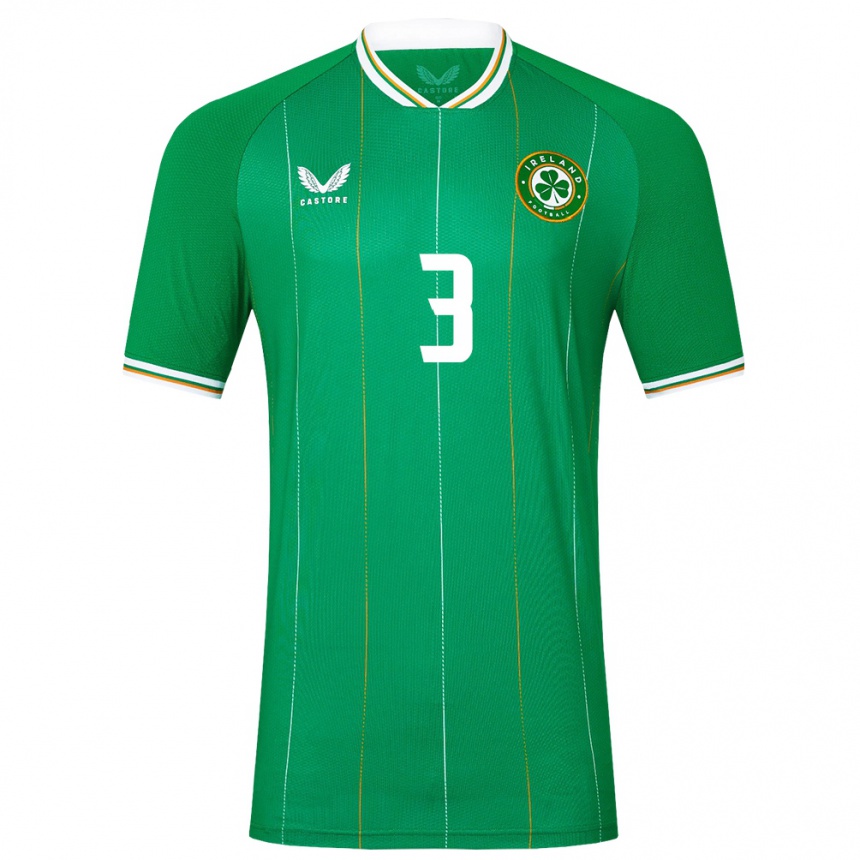 Niño Fútbol Camiseta Irlanda Ryan Manning #3 Verde 1ª Equipación 24-26 Perú