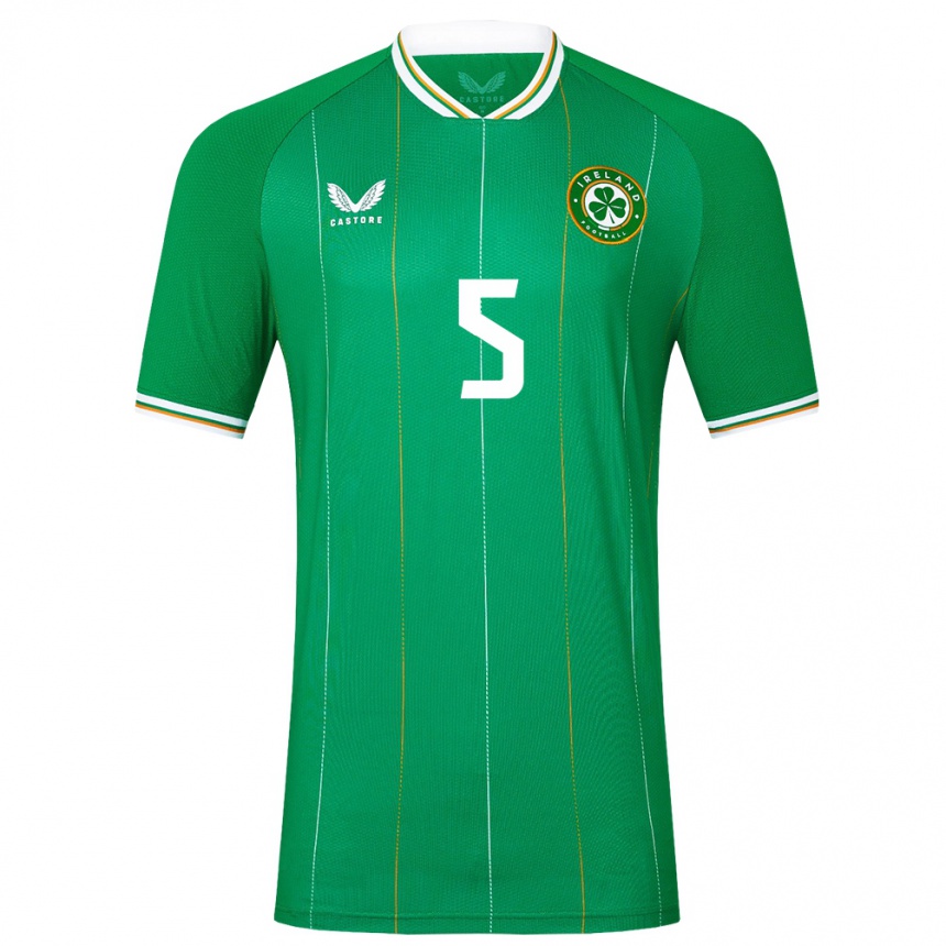 Niño Fútbol Camiseta Irlanda Bosun Lawal #5 Verde 1ª Equipación 24-26 Perú