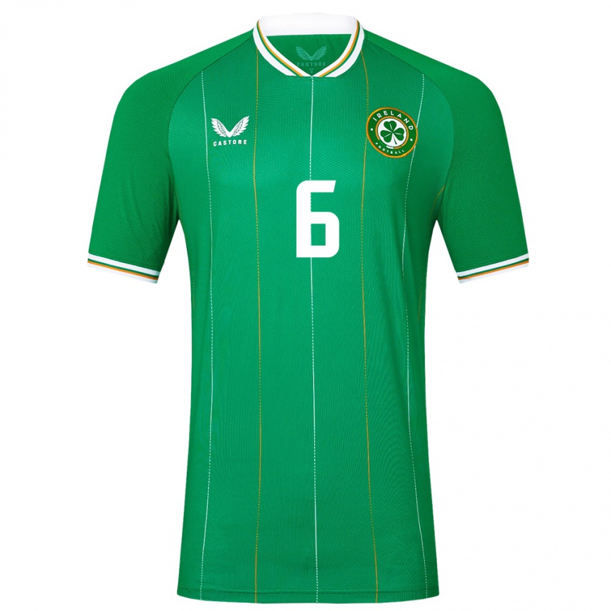 Niño Fútbol Camiseta Irlanda Josh Cullen #6 Verde 1ª Equipación 24-26 Perú