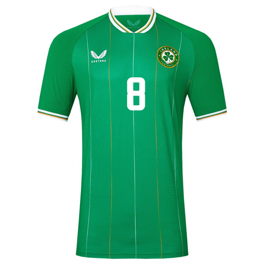 Niño Fútbol Camiseta Irlanda Ruesha Littlejohn #8 Verde 1ª Equipación 24-26 Perú