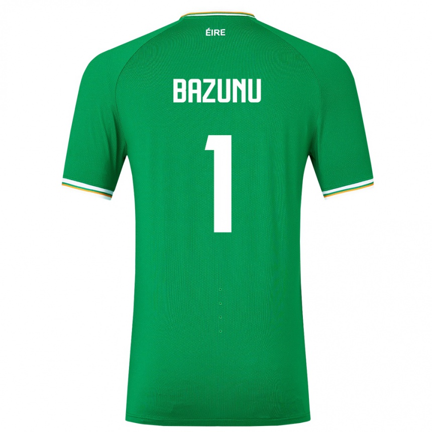 Niño Fútbol Camiseta Irlanda Gavin Bazunu #1 Verde 1ª Equipación 24-26 Perú