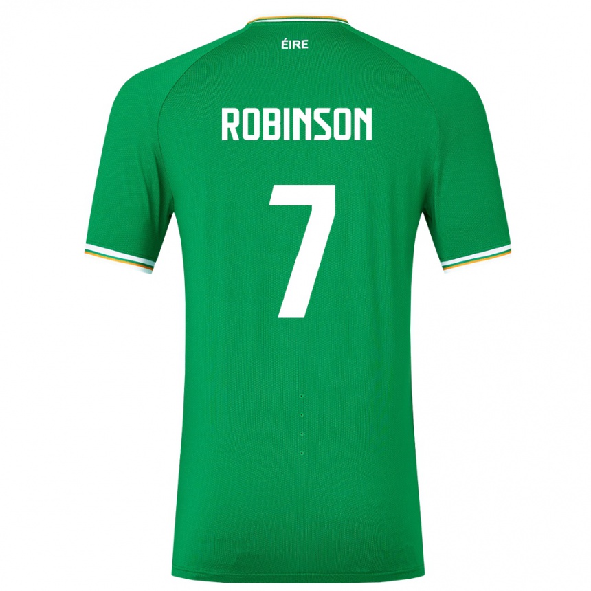 Niño Fútbol Camiseta Irlanda Callum Robinson #7 Verde 1ª Equipación 24-26 Perú