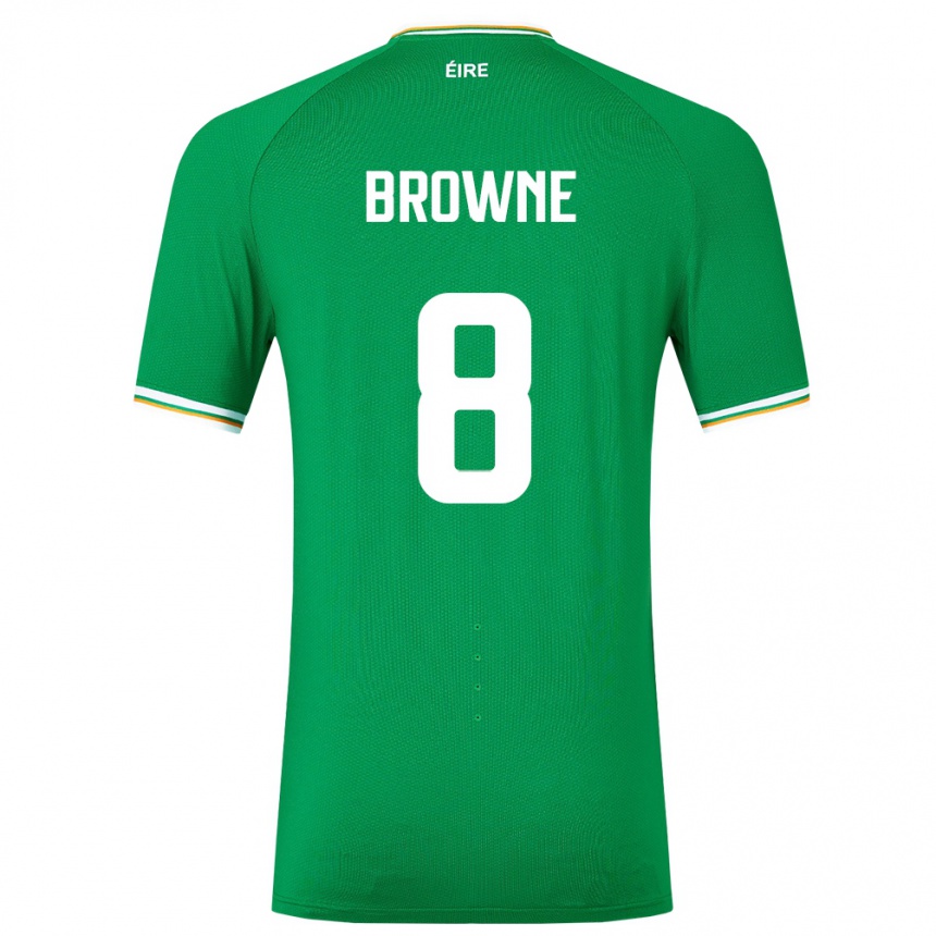 Niño Fútbol Camiseta Irlanda Alan Browne #8 Verde 1ª Equipación 24-26 Perú