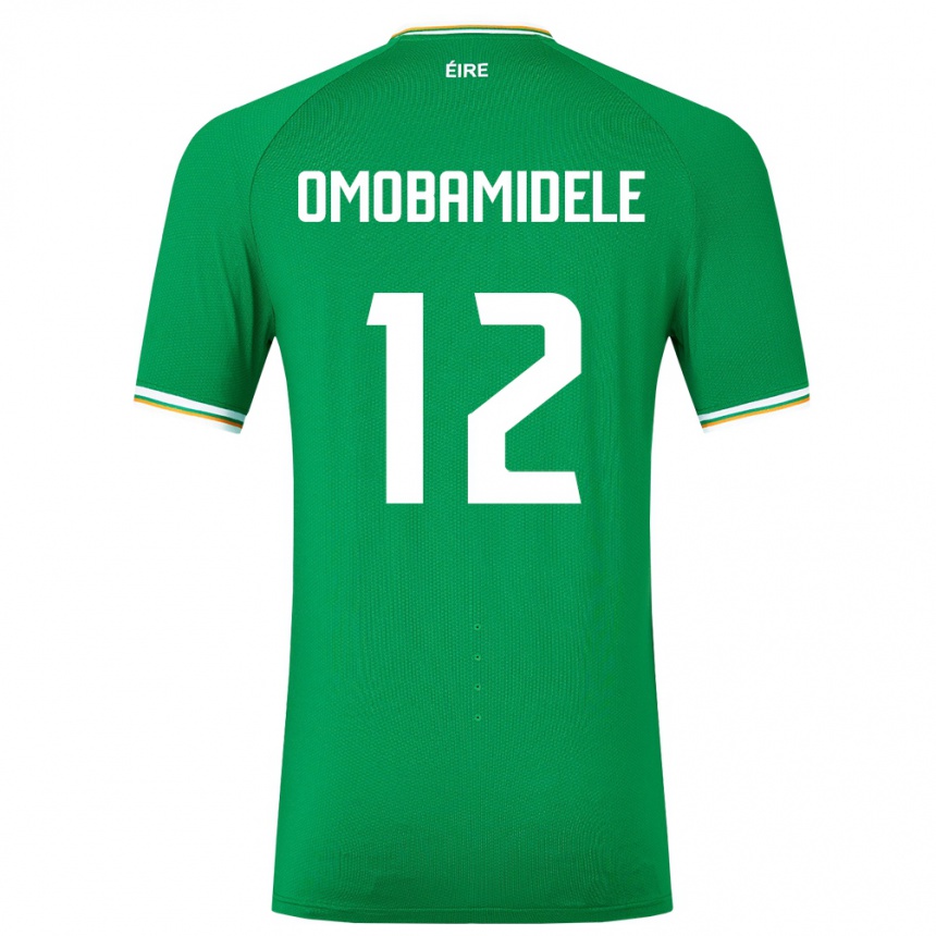 Niño Fútbol Camiseta Irlanda Andrew Omobamidele #12 Verde 1ª Equipación 24-26 Perú