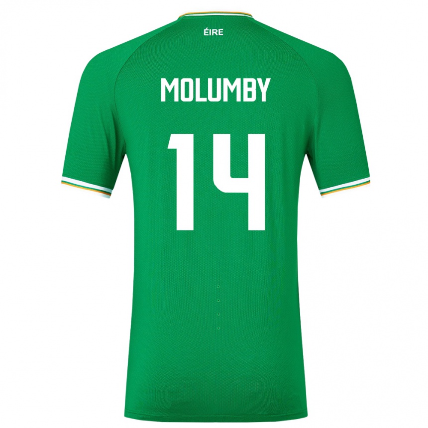 Niño Fútbol Camiseta Irlanda Jayson Molumby #14 Verde 1ª Equipación 24-26 Perú