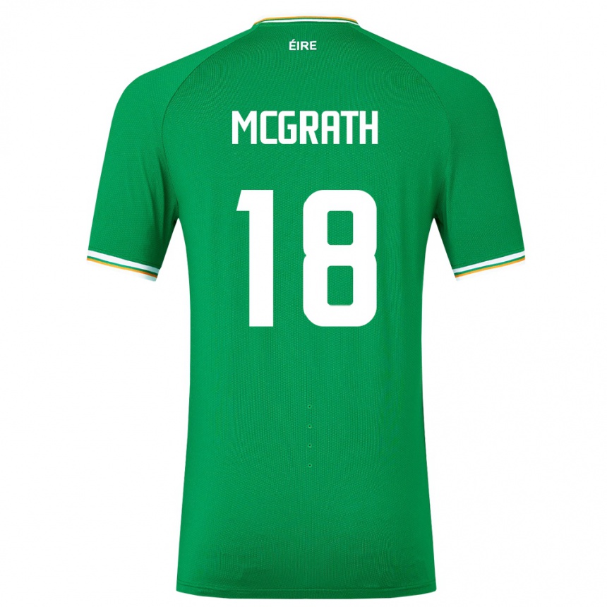 Niño Fútbol Camiseta Irlanda Jamie Mcgrath #18 Verde 1ª Equipación 24-26 Perú