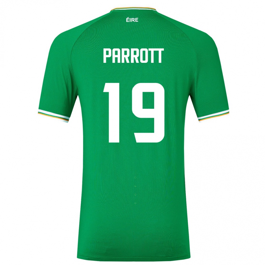 Niño Fútbol Camiseta Irlanda Troy Parrott #19 Verde 1ª Equipación 24-26 Perú