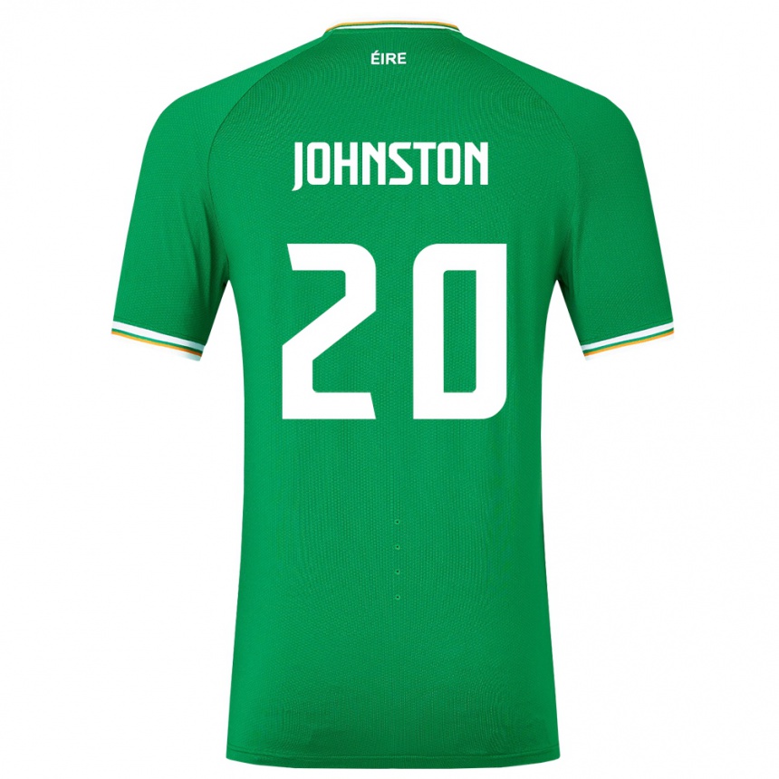 Niño Fútbol Camiseta Irlanda Mikey Johnston #20 Verde 1ª Equipación 24-26 Perú