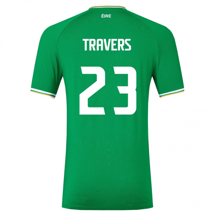 Niño Fútbol Camiseta Irlanda Mark Travers #23 Verde 1ª Equipación 24-26 Perú