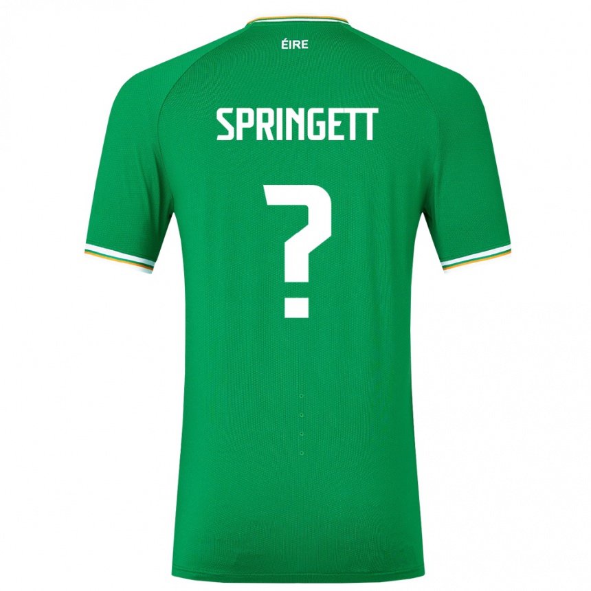 Niño Fútbol Camiseta Irlanda Tony Springett #0 Verde 1ª Equipación 24-26 Perú