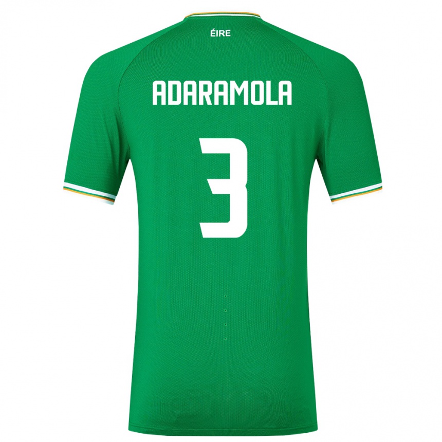 Niño Fútbol Camiseta Irlanda Tayo Adaramola #3 Verde 1ª Equipación 24-26 Perú