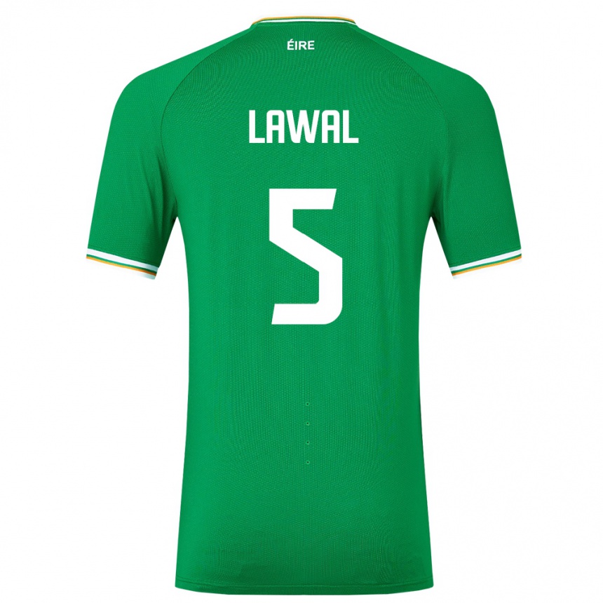 Niño Fútbol Camiseta Irlanda Bosun Lawal #5 Verde 1ª Equipación 24-26 Perú