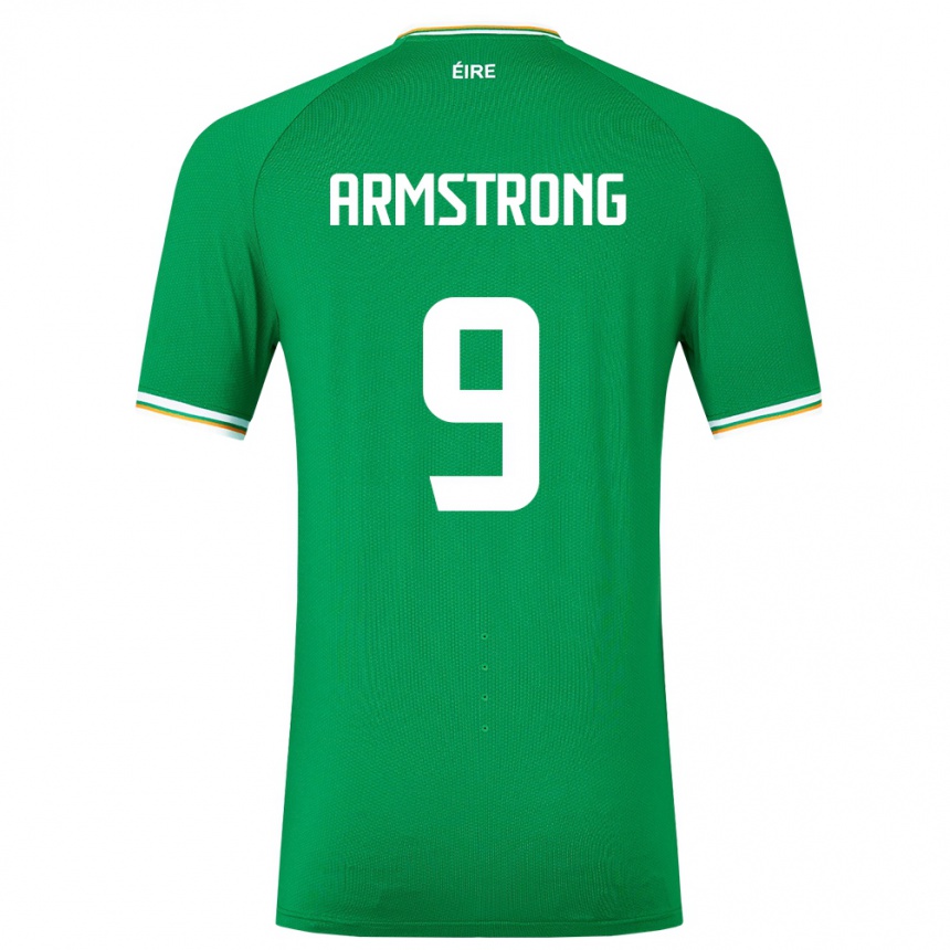 Niño Fútbol Camiseta Irlanda Sinclair Armstrong #9 Verde 1ª Equipación 24-26 Perú