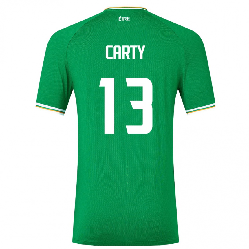 Niño Fútbol Camiseta Irlanda Conor Carty #13 Verde 1ª Equipación 24-26 Perú