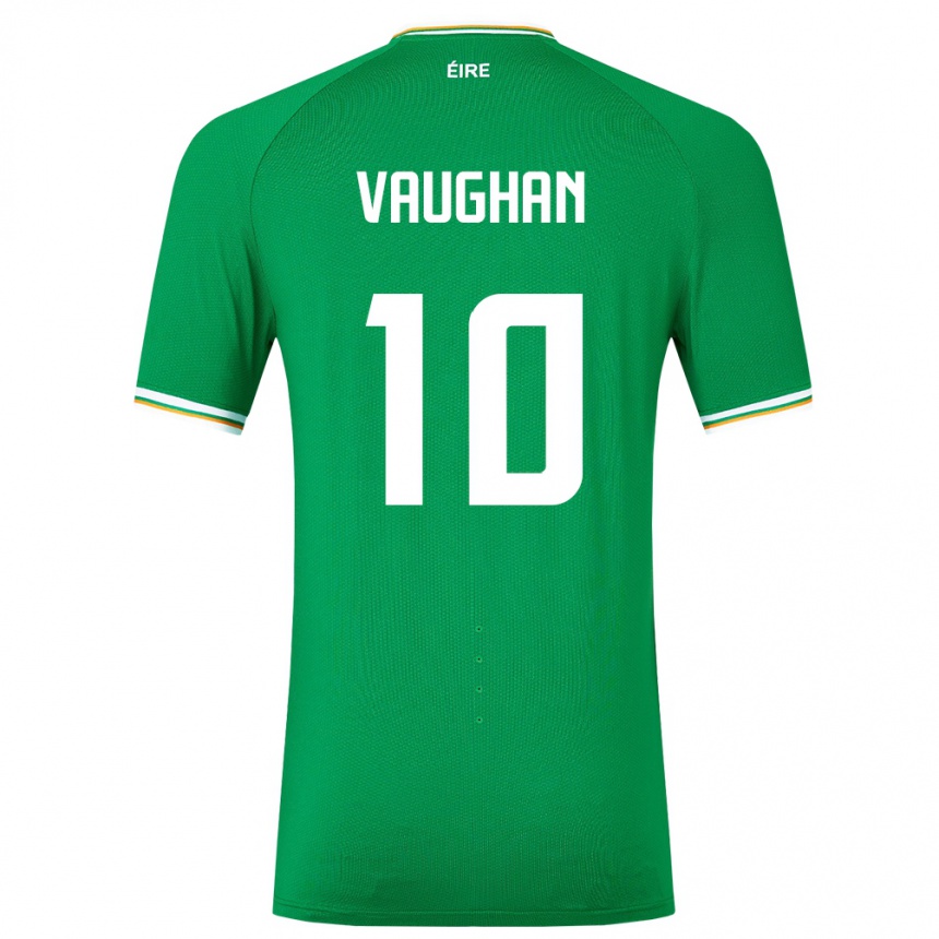 Niño Fútbol Camiseta Irlanda Harry Vaughan #10 Verde 1ª Equipación 24-26 Perú