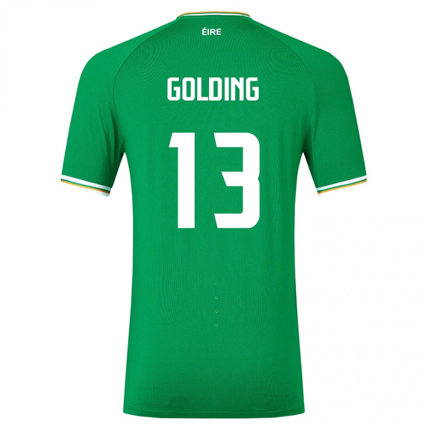 Niño Fútbol Camiseta Irlanda James Golding #13 Verde 1ª Equipación 24-26 Perú