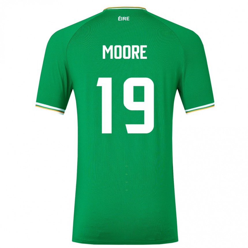 Niño Fútbol Camiseta Irlanda Sean Moore #19 Verde 1ª Equipación 24-26 Perú