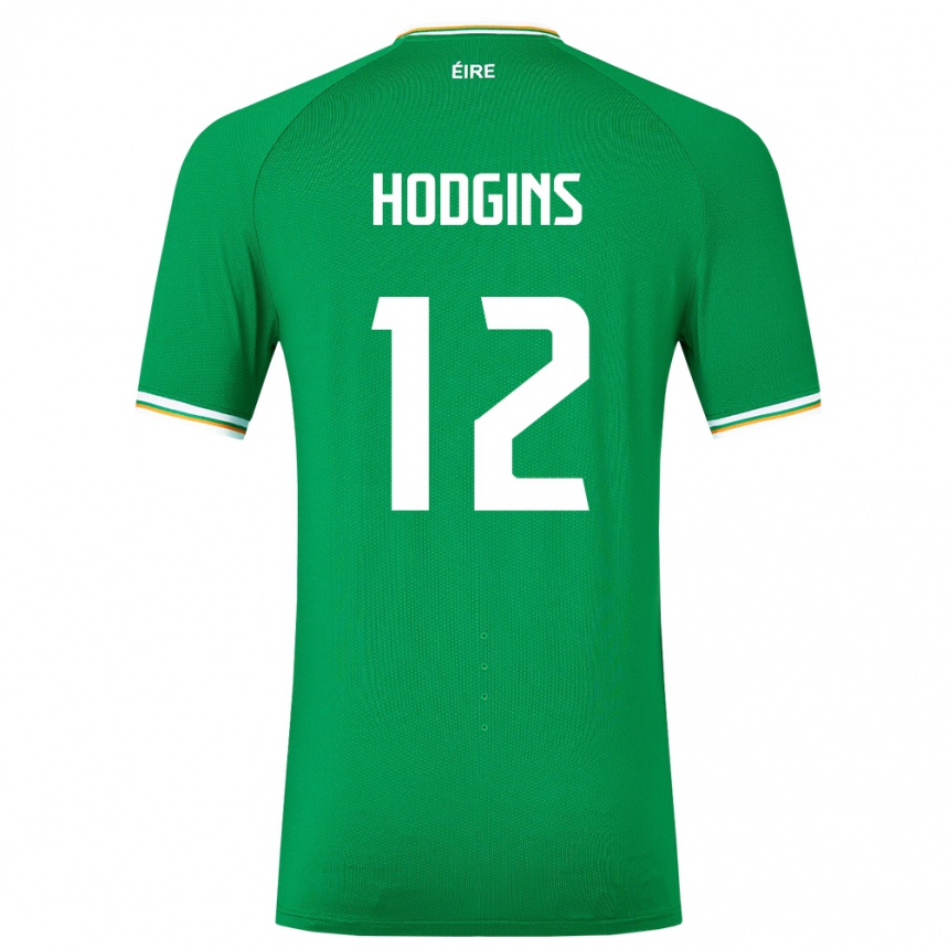 Niño Fútbol Camiseta Irlanda Gavin Hodgins #12 Verde 1ª Equipación 24-26 Perú