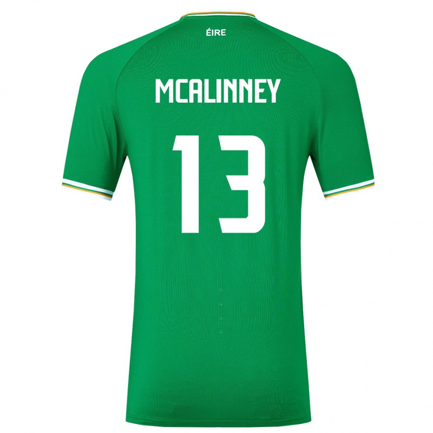 Niño Fútbol Camiseta Irlanda Liam Mcalinney #13 Verde 1ª Equipación 24-26 Perú