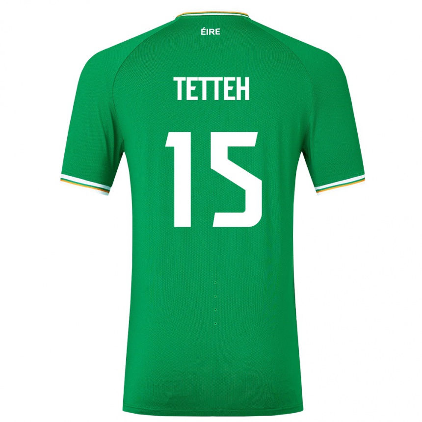 Niño Fútbol Camiseta Irlanda Gideon Tetteh #15 Verde 1ª Equipación 24-26 Perú