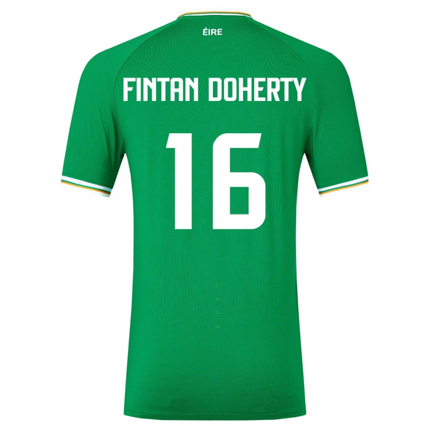 Niño Fútbol Camiseta Irlanda Fintan Doherty #16 Verde 1ª Equipación 24-26 Perú