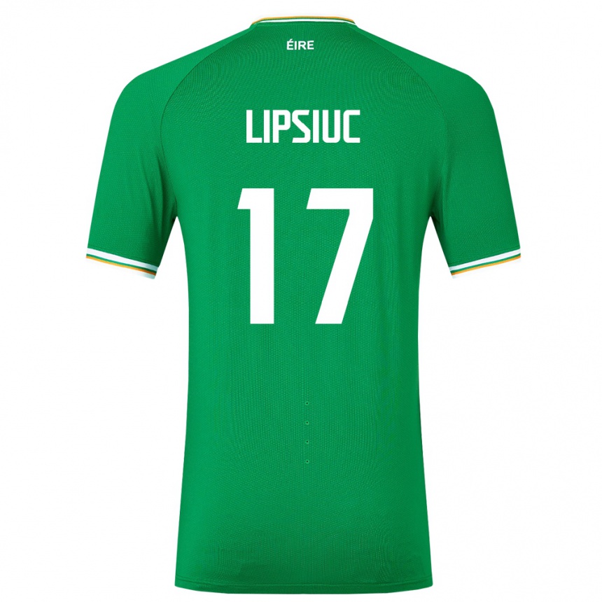 Niño Fútbol Camiseta Irlanda Darius Lipsiuc #17 Verde 1ª Equipación 24-26 Perú