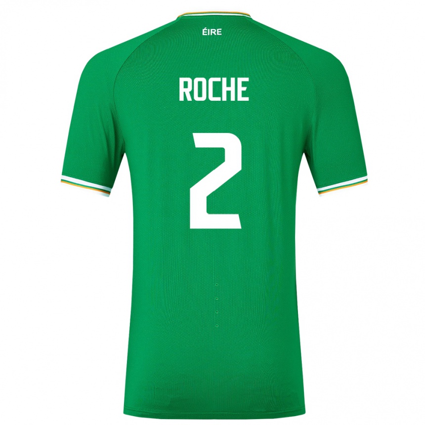 Niño Fútbol Camiseta Irlanda James Roche #2 Verde 1ª Equipación 24-26 Perú