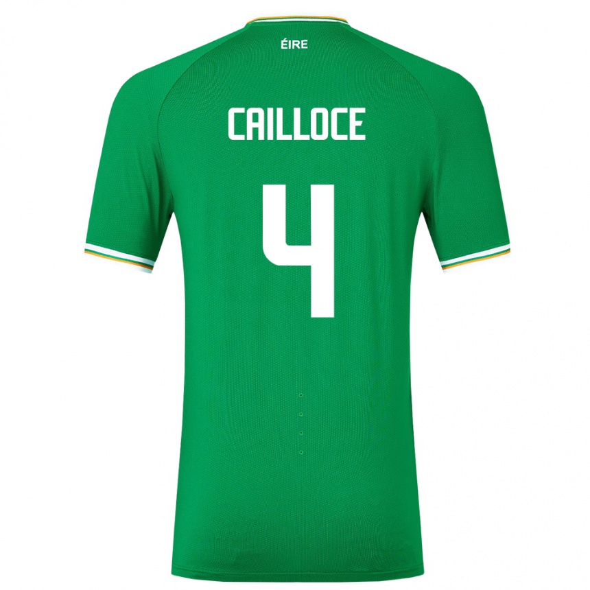 Niño Fútbol Camiseta Irlanda Luca Cailloce #4 Verde 1ª Equipación 24-26 Perú