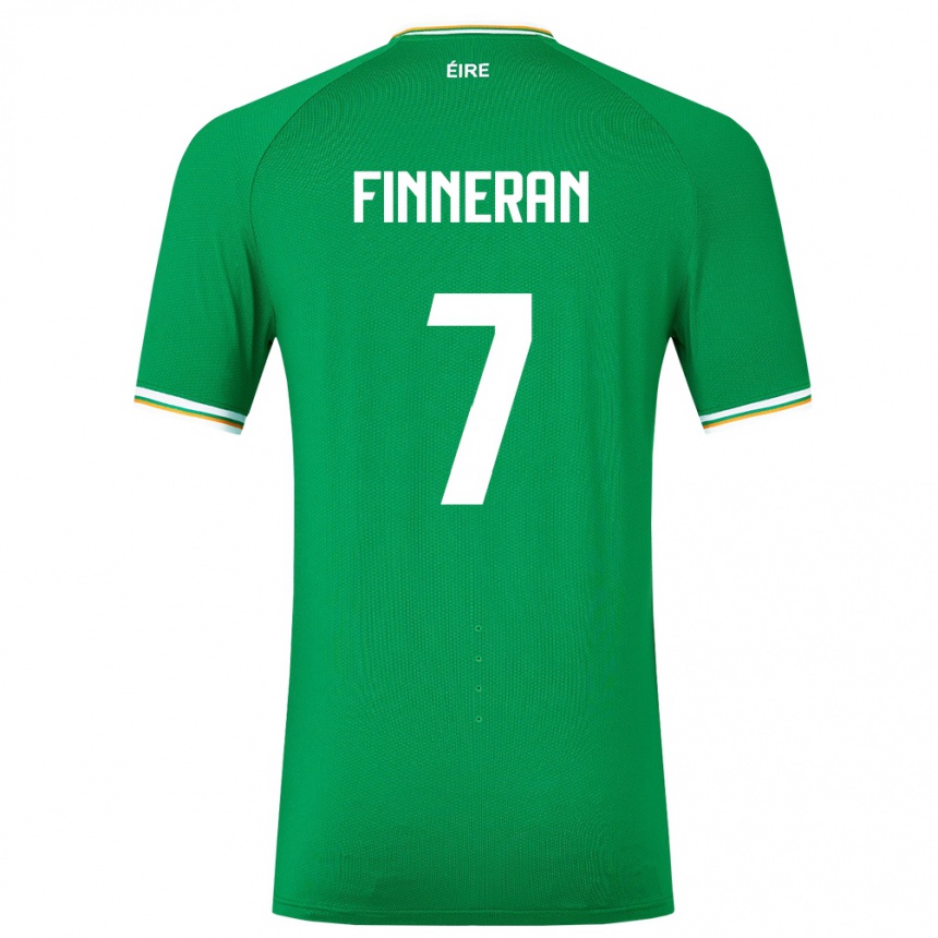 Niño Fútbol Camiseta Irlanda Rory Finneran #7 Verde 1ª Equipación 24-26 Perú