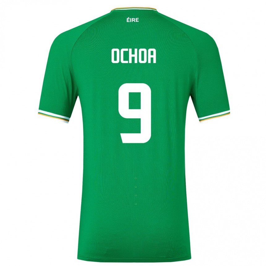 Niño Fútbol Camiseta Irlanda Aarón Ochoa #9 Verde 1ª Equipación 24-26 Perú