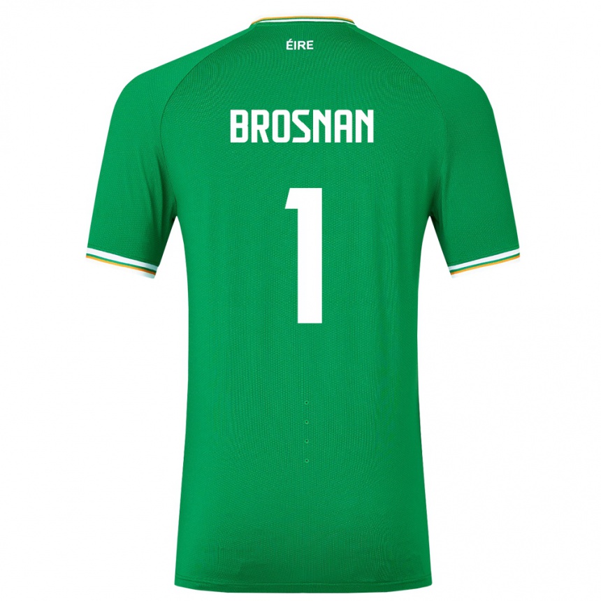 Niño Fútbol Camiseta Irlanda Courtney Brosnan #1 Verde 1ª Equipación 24-26 Perú