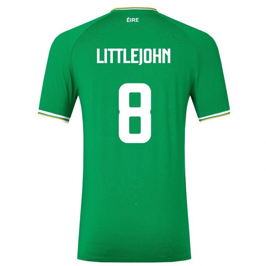 Niño Fútbol Camiseta Irlanda Ruesha Littlejohn #8 Verde 1ª Equipación 24-26 Perú