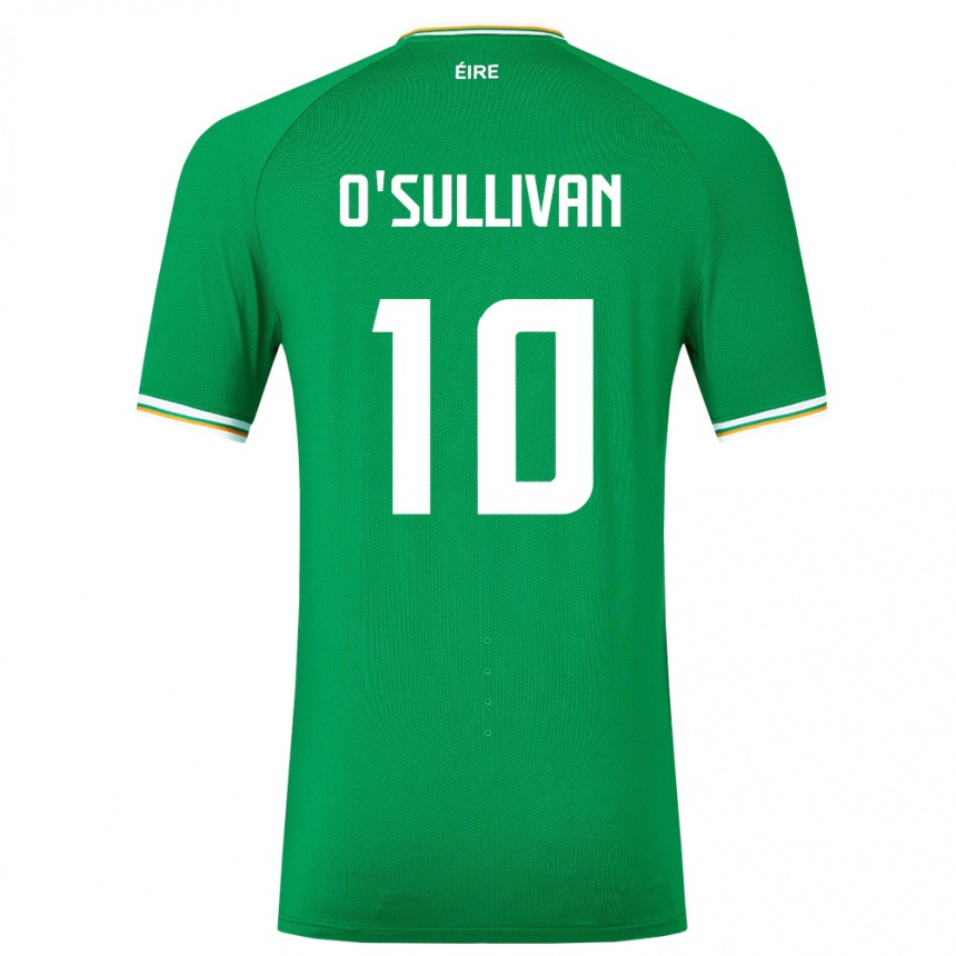 Niño Fútbol Camiseta Irlanda Denise O'sullivan #10 Verde 1ª Equipación 24-26 Perú