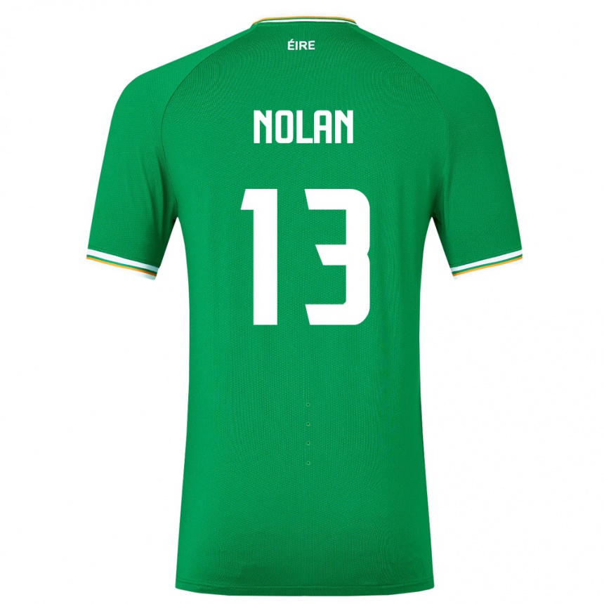 Niño Fútbol Camiseta Irlanda Hayley Nolan #13 Verde 1ª Equipación 24-26 Perú