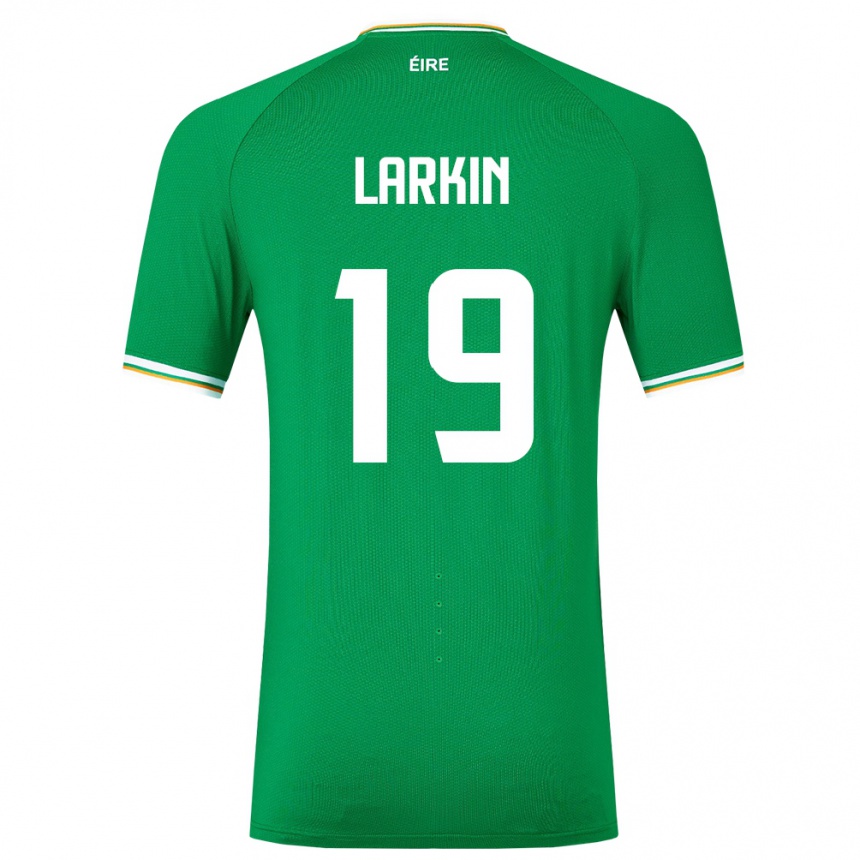 Niño Fútbol Camiseta Irlanda Abbie Larkin #19 Verde 1ª Equipación 24-26 Perú