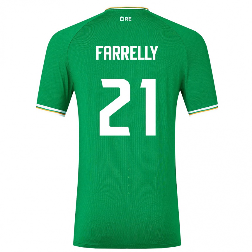 Niño Fútbol Camiseta Irlanda Sinead Farrelly #21 Verde 1ª Equipación 24-26 Perú