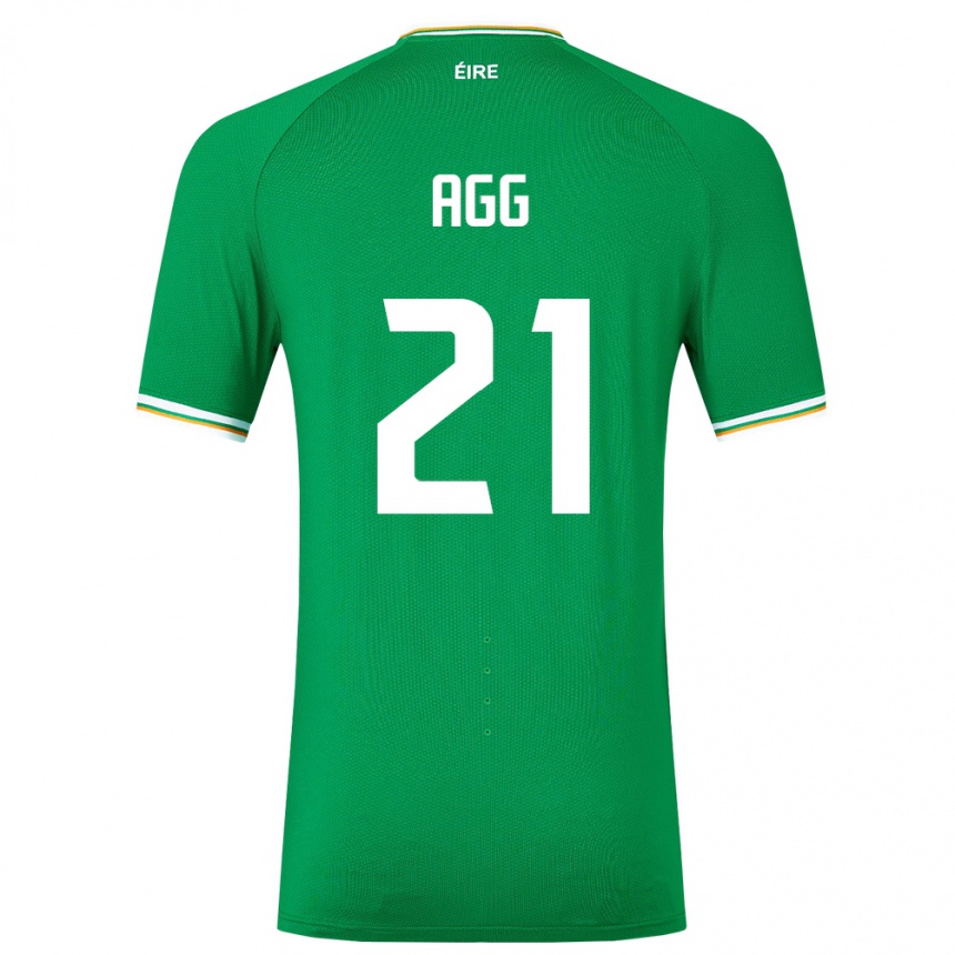 Niño Fútbol Camiseta Irlanda Lily Agg #21 Verde 1ª Equipación 24-26 Perú