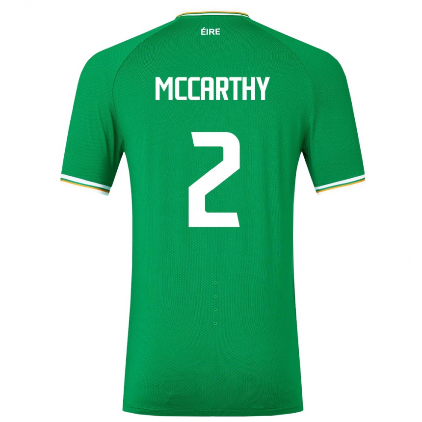 Niño Fútbol Camiseta Irlanda Savannah Mccarthy #2 Verde 1ª Equipación 24-26 Perú