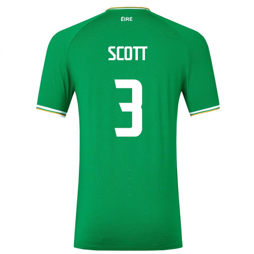 Niño Fútbol Camiseta Irlanda Harriet Scott #3 Verde 1ª Equipación 24-26 Perú