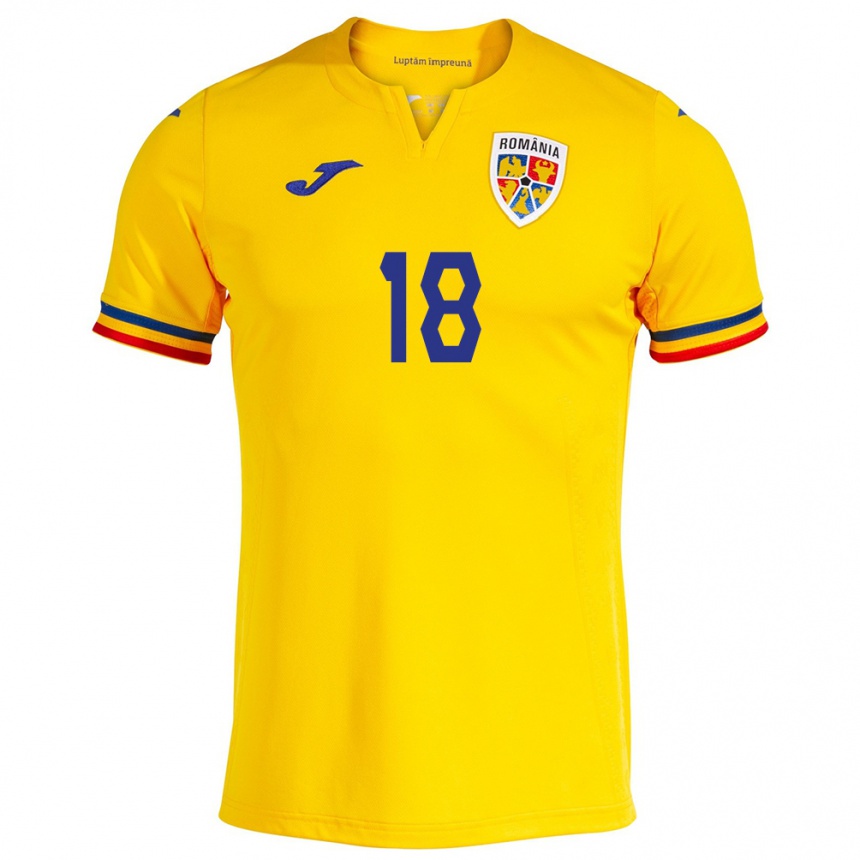 Niño Fútbol Camiseta Rumania Szabolcs Szilágyi #18 Amarillo 1ª Equipación 24-26 Perú