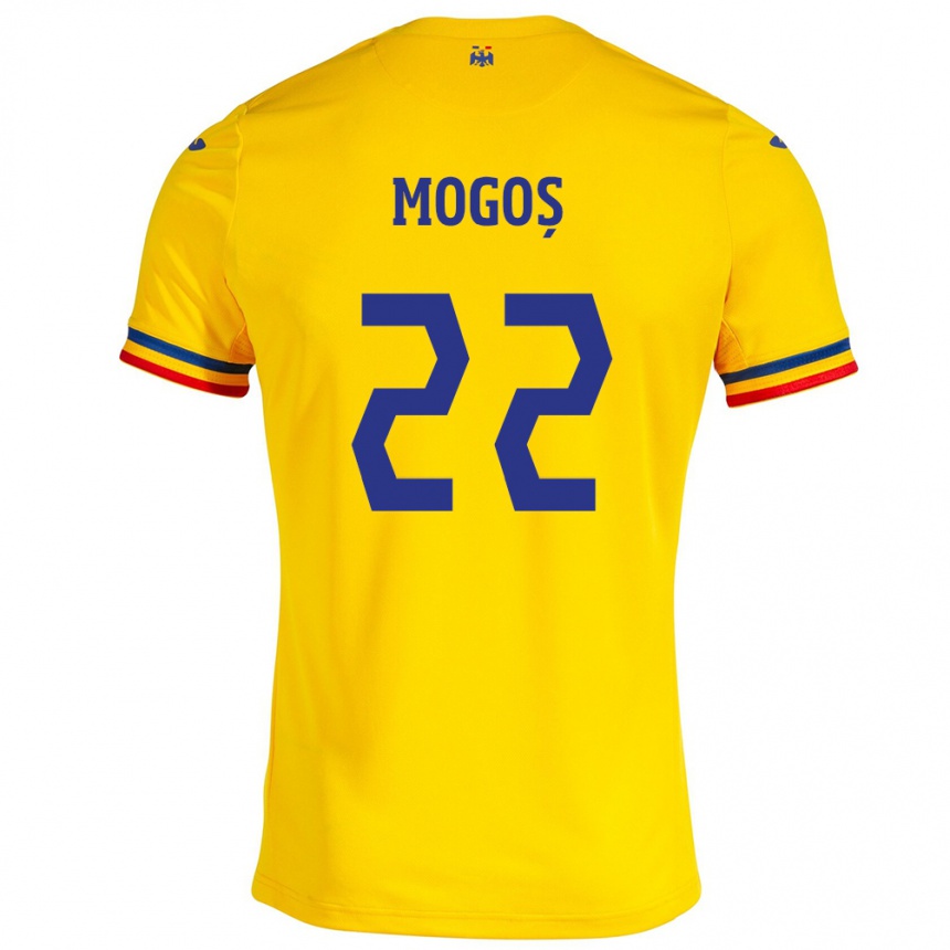 Niño Fútbol Camiseta Rumania Vasile Mogoș #22 Amarillo 1ª Equipación 24-26 Perú