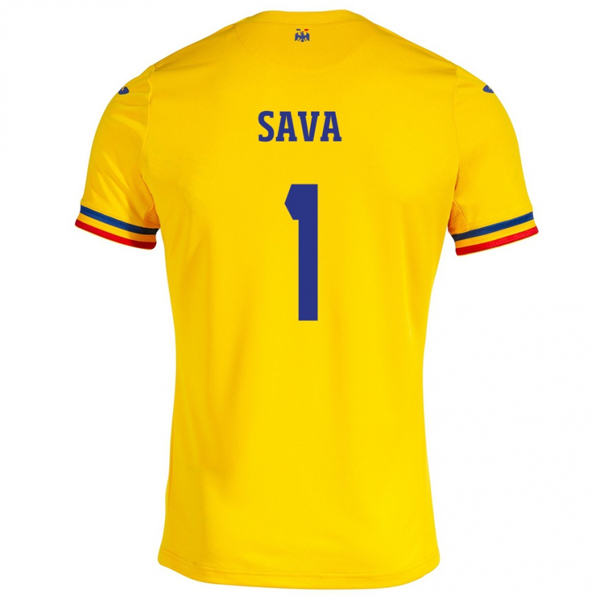 Niño Fútbol Camiseta Rumania Răzvan Sava #1 Amarillo 1ª Equipación 24-26 Perú