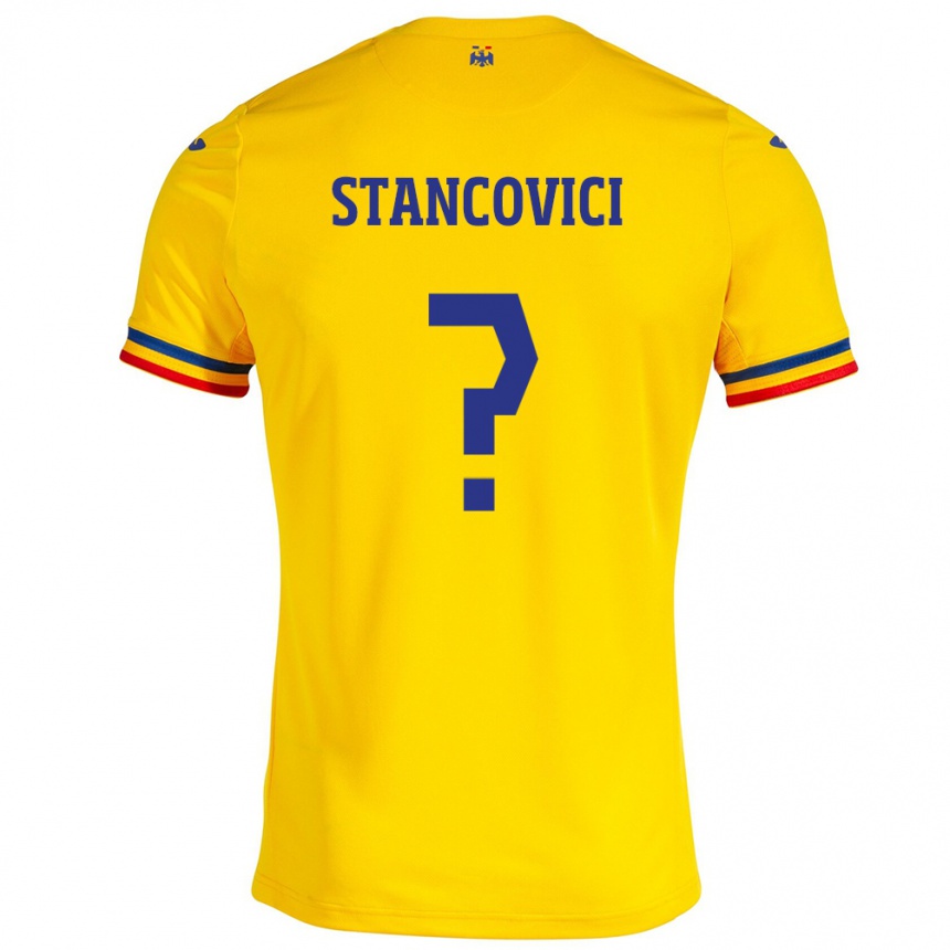 Niño Fútbol Camiseta Rumania Victor Stancovici #0 Amarillo 1ª Equipación 24-26 Perú