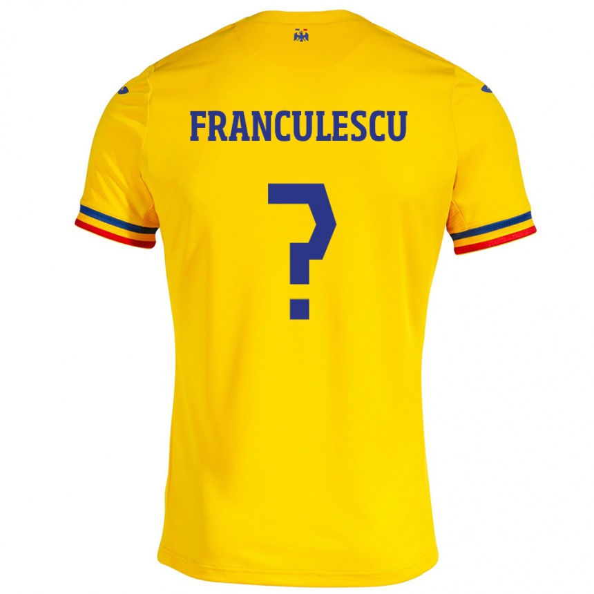 Niño Fútbol Camiseta Rumania Adrian Frânculescu #0 Amarillo 1ª Equipación 24-26 Perú