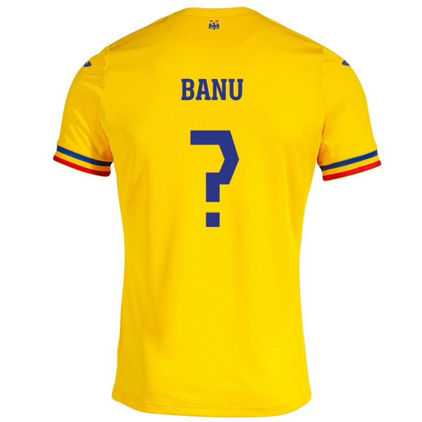 Niño Fútbol Camiseta Rumania Luca Banu #0 Amarillo 1ª Equipación 24-26 Perú