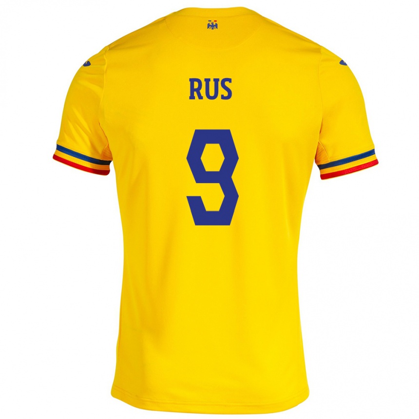 Niño Fútbol Camiseta Rumania Laura Rus #9 Amarillo 1ª Equipación 24-26 Perú