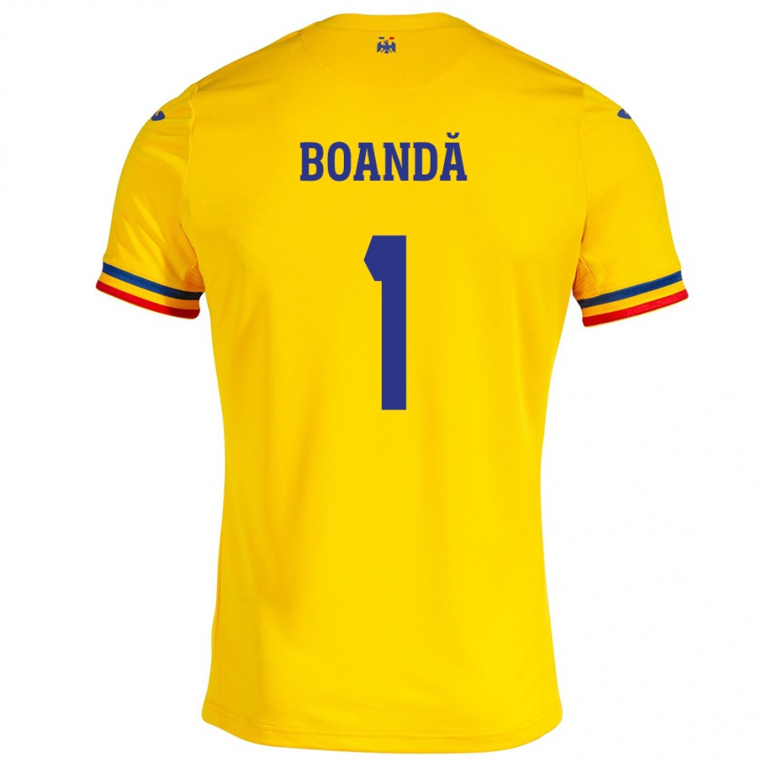 Niño Fútbol Camiseta Rumania Lavinia Boandă #1 Amarillo 1ª Equipación 24-26 Perú