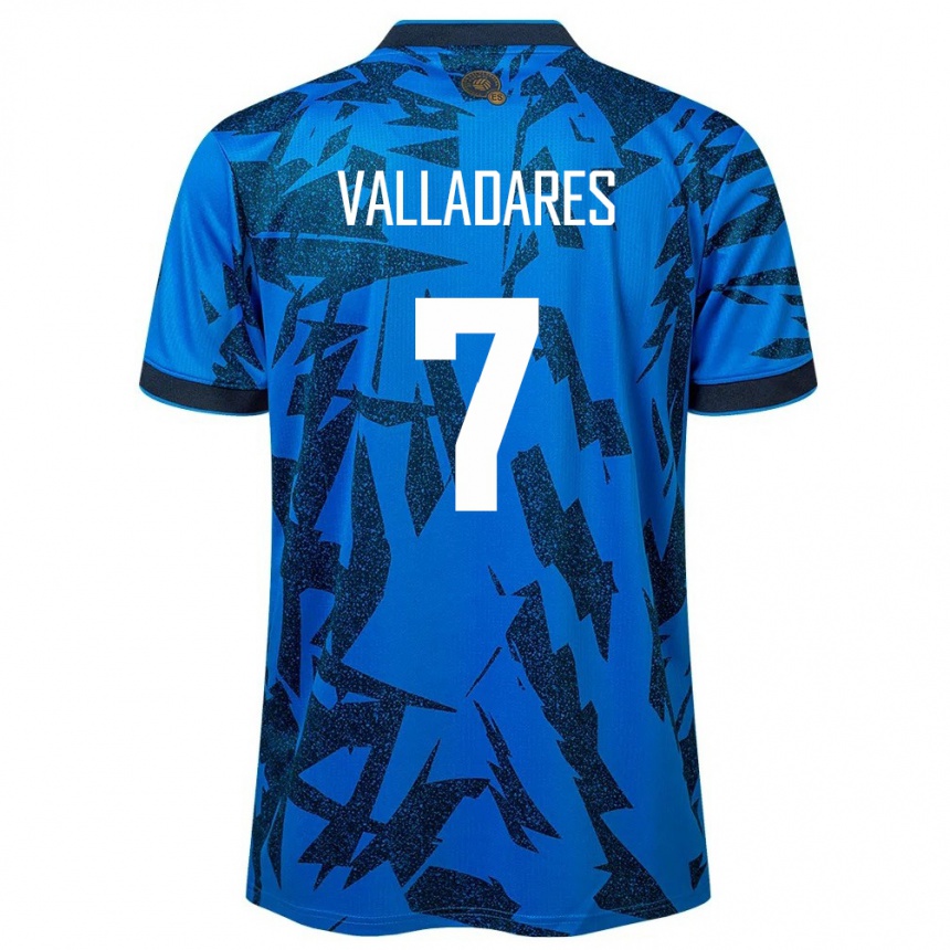 Niño Fútbol Camiseta El Salvador Jefferson Valladares #7 Azul 1ª Equipación 24-26 Perú