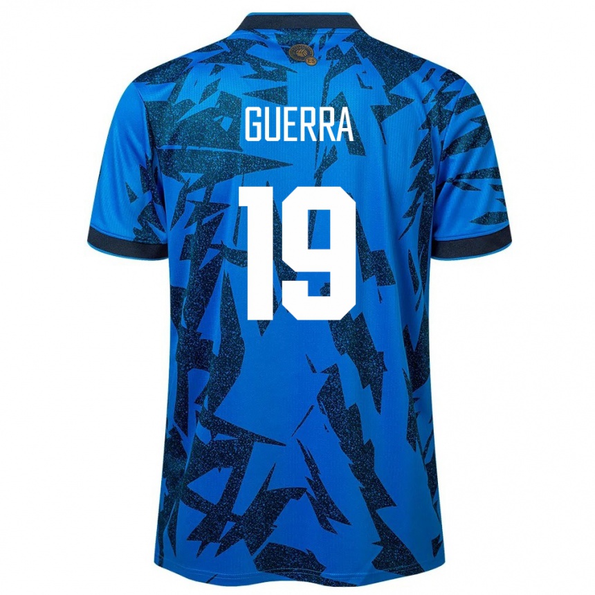 Niño Fútbol Camiseta El Salvador Steven Guerra #19 Azul 1ª Equipación 24-26 Perú